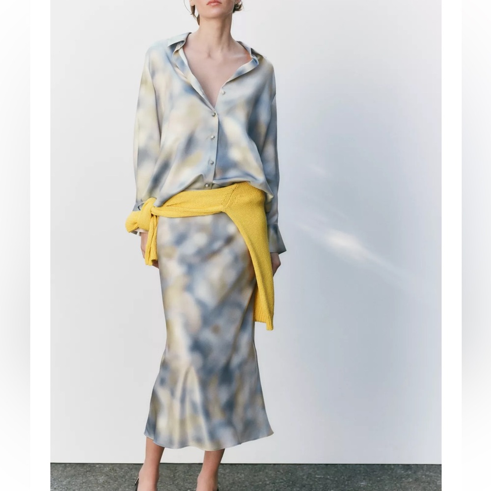 ZARA 2PC  SATIN TOP & SKIRT SET